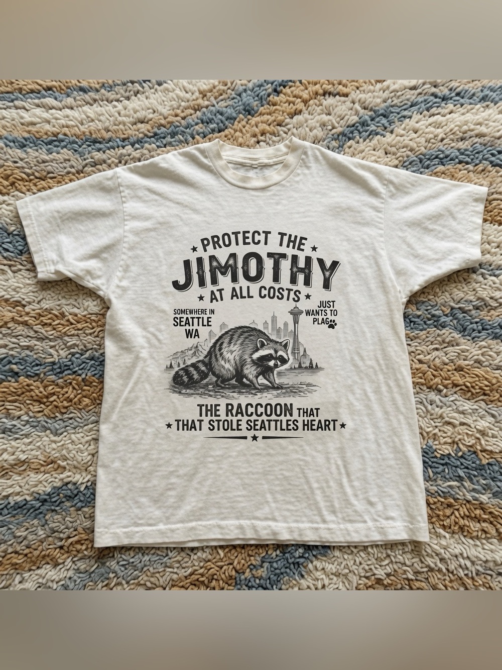 Protect The Jimothy Graphic T-Shirt - White with Black Print